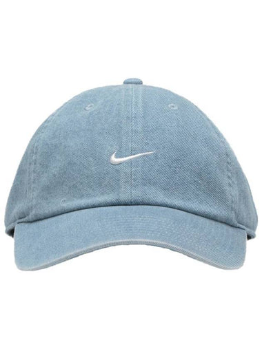 Club Unstructured Denim Ball Cap Blue - NIKE - BALAAN 1