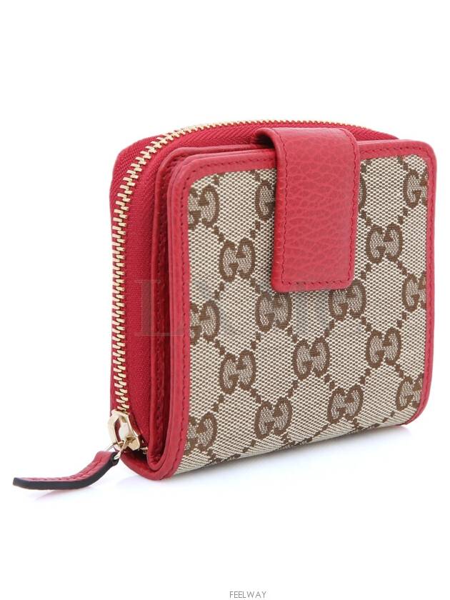 Supreme Red Zipper GG Canvas Half Wallet 346056 - GUCCI - BALAAN 3