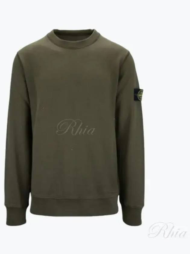 Compass Patch Crew Neck Sweatshirt Olive - STONE ISLAND - BALAAN 2