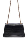 Crush Crocodile Embossed Shoulder Bag Black - BALENCIAGA - BALAAN 5