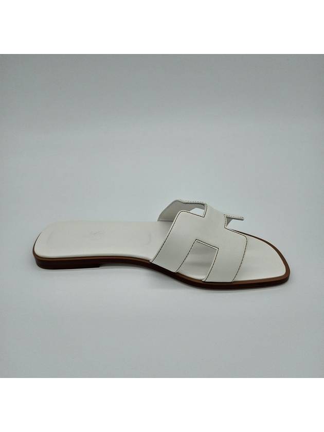 Oran Calfskin Slippers Blanc - HERMES - BALAAN 6