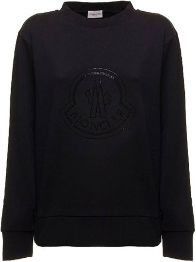 Logo Crew Neck Sweatshirt Black - MONCLER - BALAAN 2