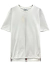 Men's Center Back Striped Short Sleeve T-Shirt White - THOM BROWNE - BALAAN 2