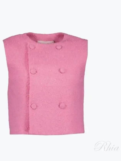 Bouclé Blazer Sleeveless Pink - AMI - BALAAN 2