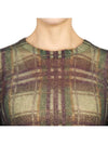 Studio Women's Simona Check Knit Top Green - MAX MARA - BALAAN.