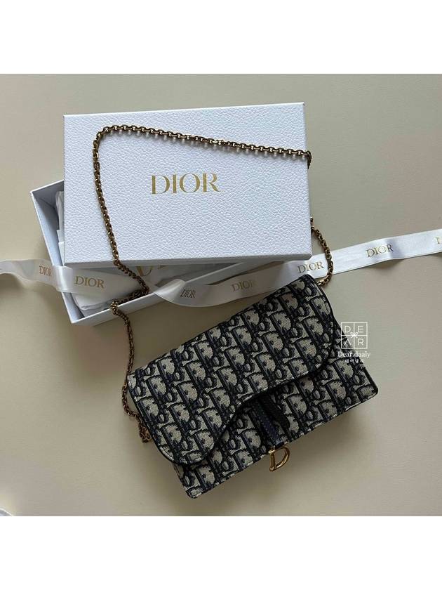 Saddle Pouch Blue  Oblique Jacquard - DIOR - BALAAN 3