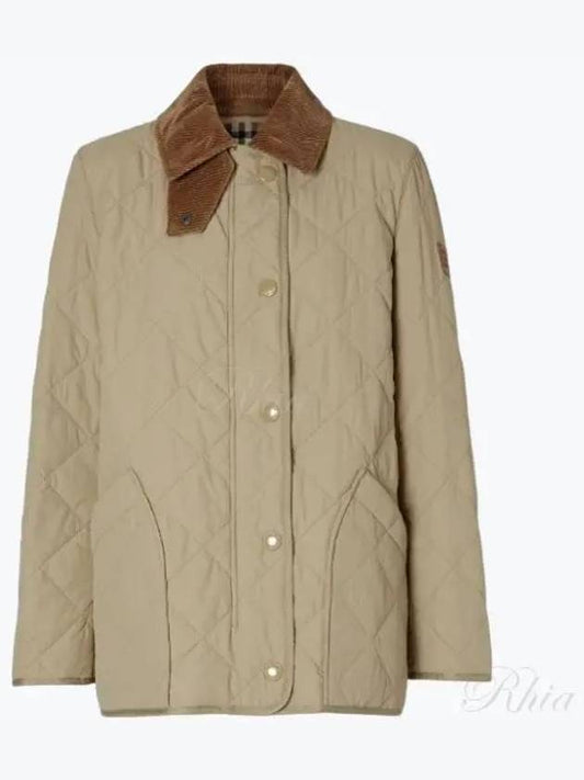 Diamond Quilted Thermoregulated Barn Jacket Honey - BURBERRY - BALAAN 2