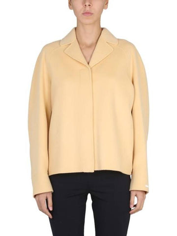 Sportmax V-Neck Short Single Coat Beige - MAX MARA - BALAAN 1