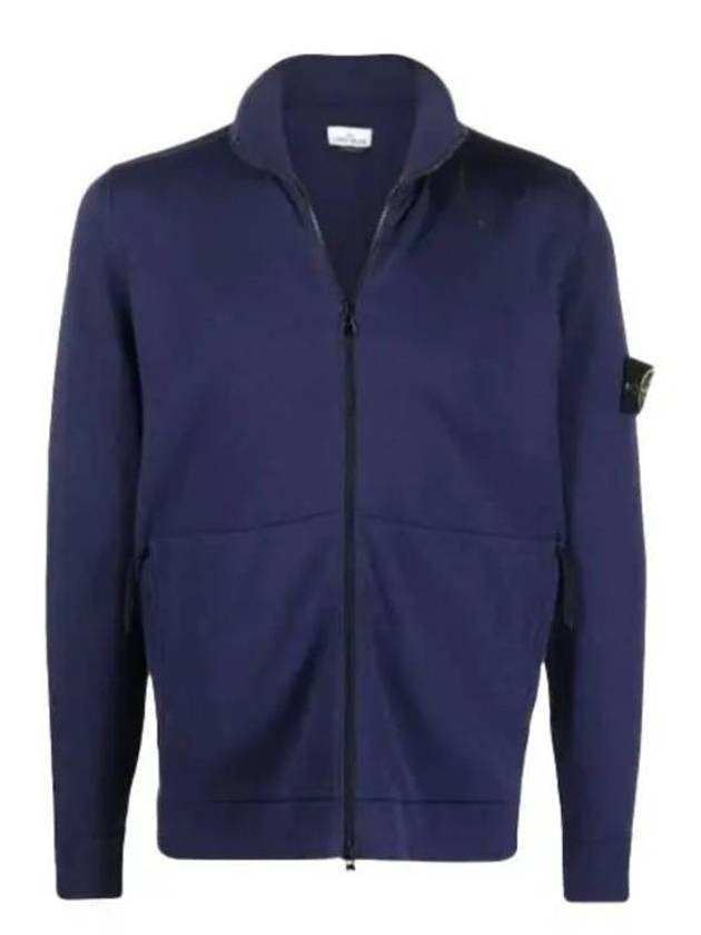 Logo Pacth Stretch Cotton Zip-up Cardigan Royal Blue - STONE ISLAND - BALAAN 2