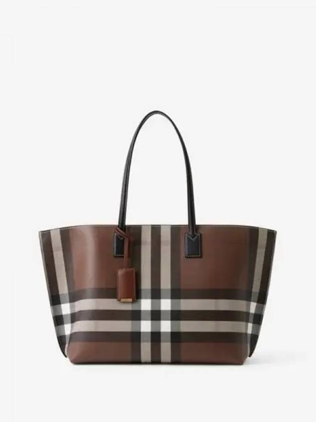 Medium Check Tote Bag Dark Birch Brown - BURBERRY - BALAAN 2