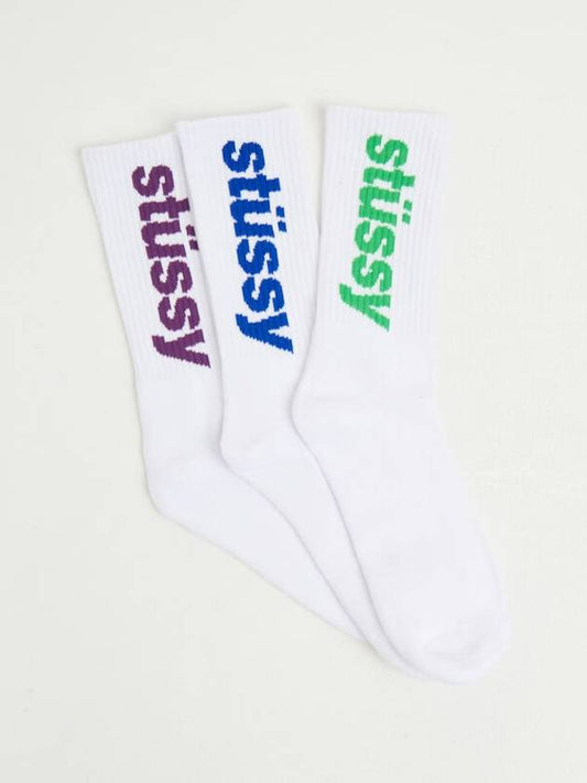 Helvetica Socks 3 Pack Set White - STUSSY - BALAAN 2