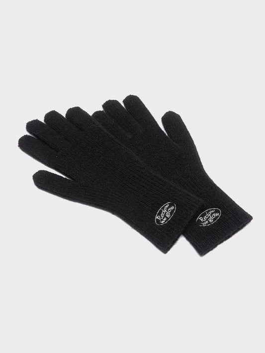 KNIT LOGO GLOVE BLACK - RECLOW - BALAAN 1