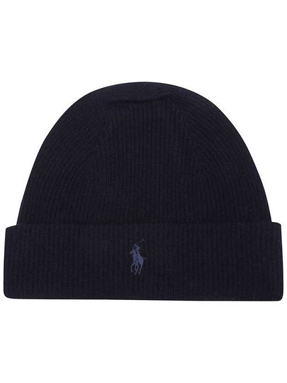 Pony Cashmere Beanie Navy - POLO RALPH LAUREN - BALAAN 2