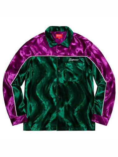 18FW Velvet Swirl Work Shirt Green VELVET SWIRL WORK SHIRT - SUPREME - BALAAN 1