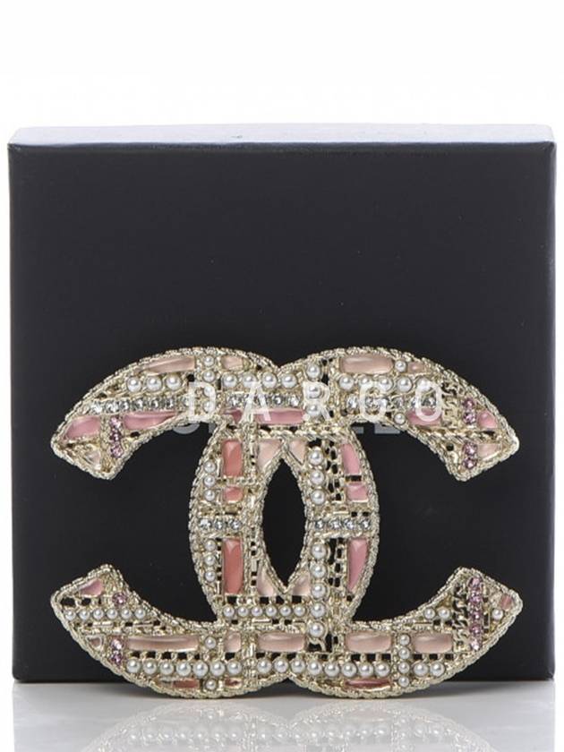 CC Crystal Pearl Brooch Pink - CHANEL - BALAAN 4