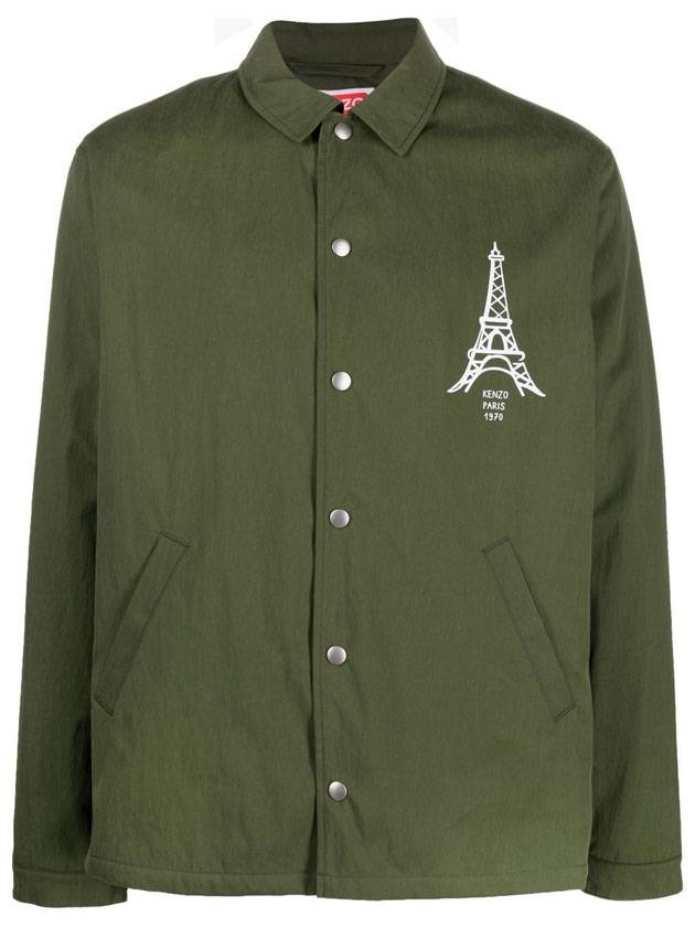 Chest Logo Pocket Long Sleeve Shirt Green - KENZO - BALAAN 1