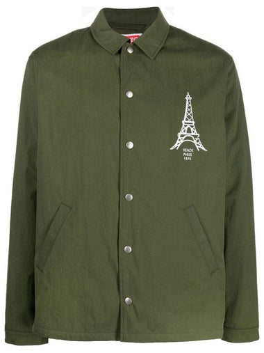 Chest Logo Pocket Long Sleeve Shirt Green - KENZO - BALAAN 1