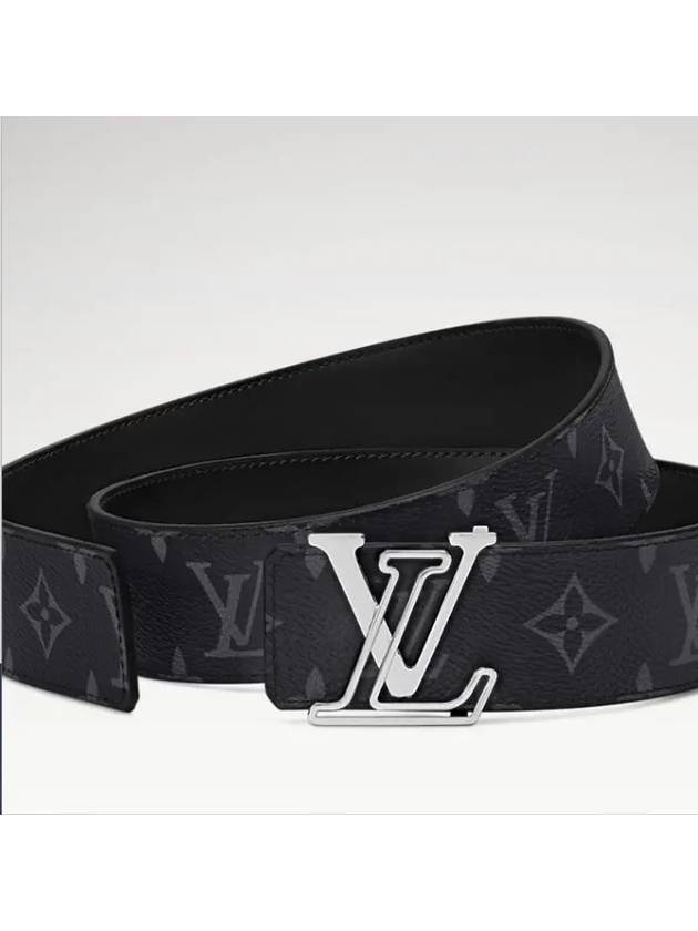 LV Line 40MM Reversible Monogram Eclipse Leather Belt Black - LOUIS VUITTON - BALAAN 3