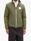 Logo Patch Camouflage Fleece Zip-Up Jacket Green - MONCLER - BALAAN 3