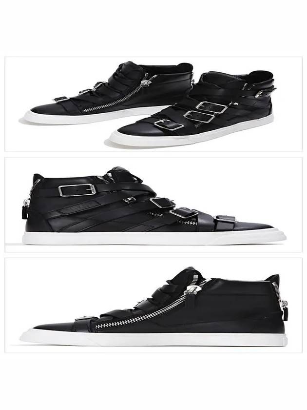 Jeti Multi Buckle Leather High Top Sneakers Black - GIUSEPPE ZANOTTI - BALAAN 4