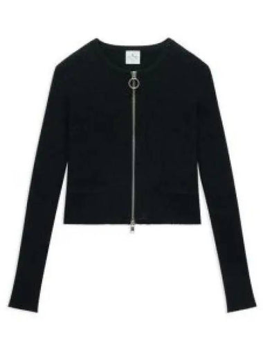 Heritage Light Rib Zip Cardigan Black - COURREGES - BALAAN 1