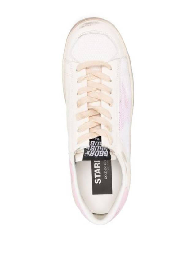 Star Dan Mesh Leather Low Top Sneakers White - GOLDEN GOOSE - BALAAN 5