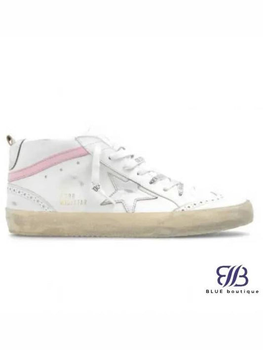 Mid Star Leather High Top Sneakers Pink White - GOLDEN GOOSE - BALAAN 2