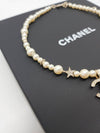 Women's CC Logo Star Crystal Pearl Necklace White - CHANEL - BALAAN 6