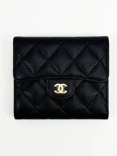 Small Classic Flap Wallet Grained Calfskin & Gold Black - CHANEL - BALAAN 2