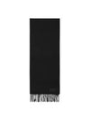 Logo Patch Fringe Wool Muffler Black - AMI - BALAAN 2