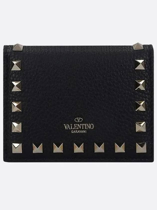 Small Rockstud Half Wallet Black - VALENTINO - BALAAN 2