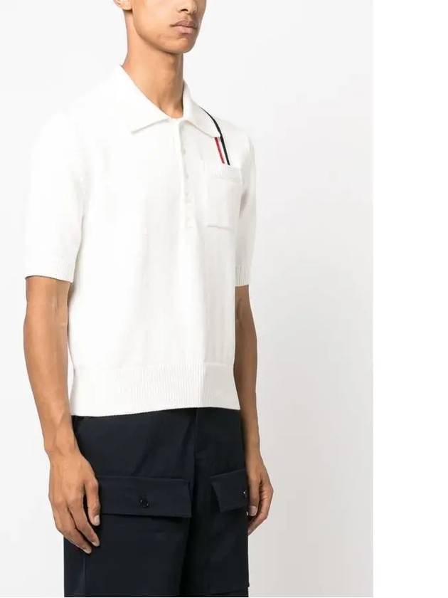 RWB Stripe Polo Shirt White - THOM BROWNE - BALAAN 5