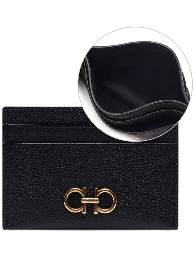 Gancini Card Wallet Black - SALVATORE FERRAGAMO - BALAAN 3