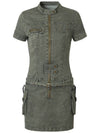 Vintage denim short dress green - WESAME LAB - BALAAN 3