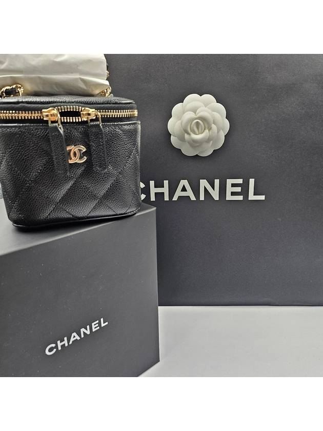 CC Logo Classic Vanity Small Cosmetic Case Mini Bag Black - CHANEL - BALAAN 2