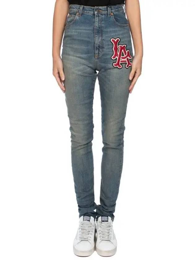 LA patch logo high waist sneaky jeans 527442 - GUCCI - BALAAN 2