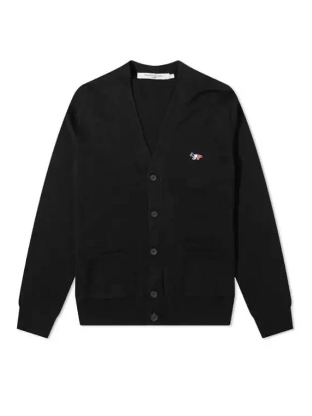 Tricolor Fox Patch Classic Cardigan Black - MAISON KITSUNE - BALAAN 2