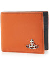 Saffiano Logo Leather Half Wallet Orange - VIVIENNE WESTWOOD - BALAAN 2