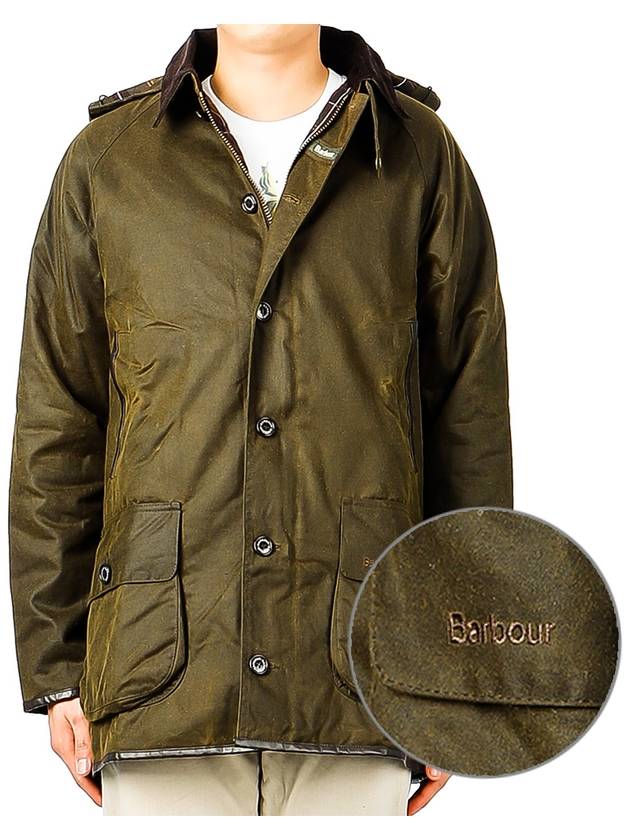 Men's Longhurst Wax Jacket Olive - BARBOUR - BALAAN 2