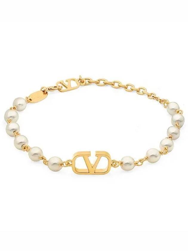 VLogo Signature Pearl Bracelet Gold - VALENTINO - BALAAN 2