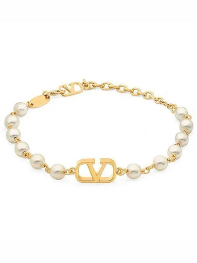 VLogo Signature Pearl Bracelet Gold - VALENTINO - BALAAN 2