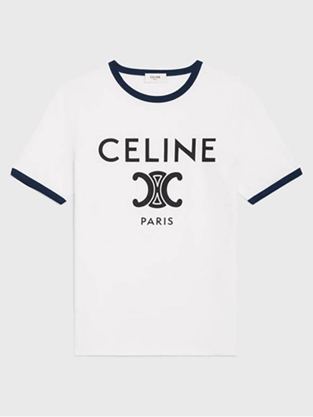 Paris T-Shirt in Cotton Jersey Black White - CELINE - BALAAN 3