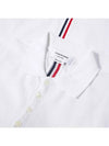 Men's Cotton Pique Center Bag Striped Short Sleeve Polo Shirt White - THOM BROWNE - BALAAN 4