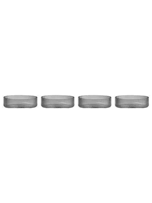 Wonderum Ripple Serving Bowl Set of 4 Smoke Gray - FERM LIVING - BALAAN 1