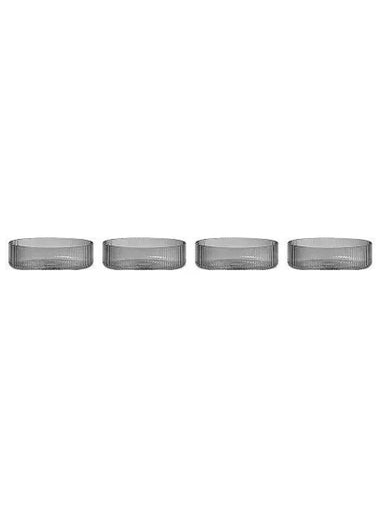 Wonderum Ripple Serving Bowl Set of 4 Smoke Gray - FERM LIVING - BALAAN 1