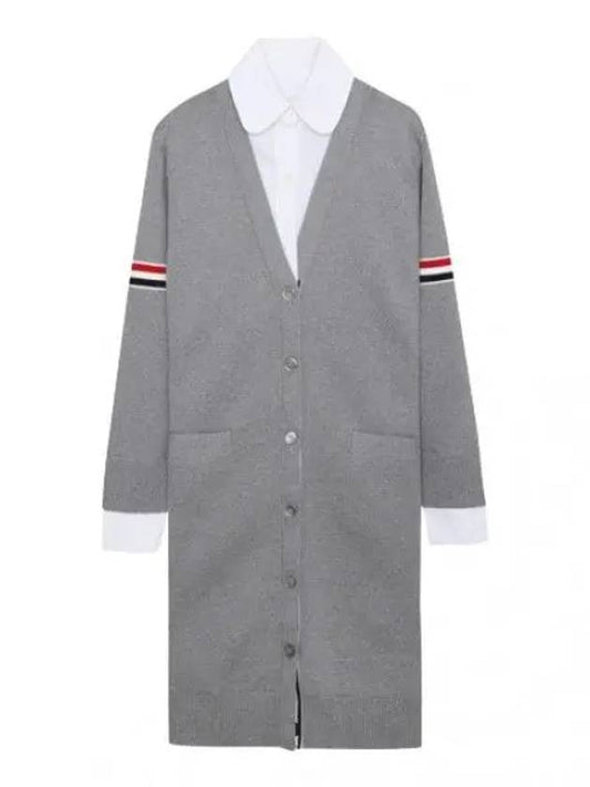 RWB arm banding oxford shirt long cardigan women s dress - THOM BROWNE - BALAAN 1