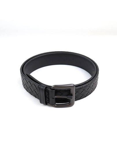 Intrecciato Leather Belt Black - BOTTEGA VENETA - BALAAN 2