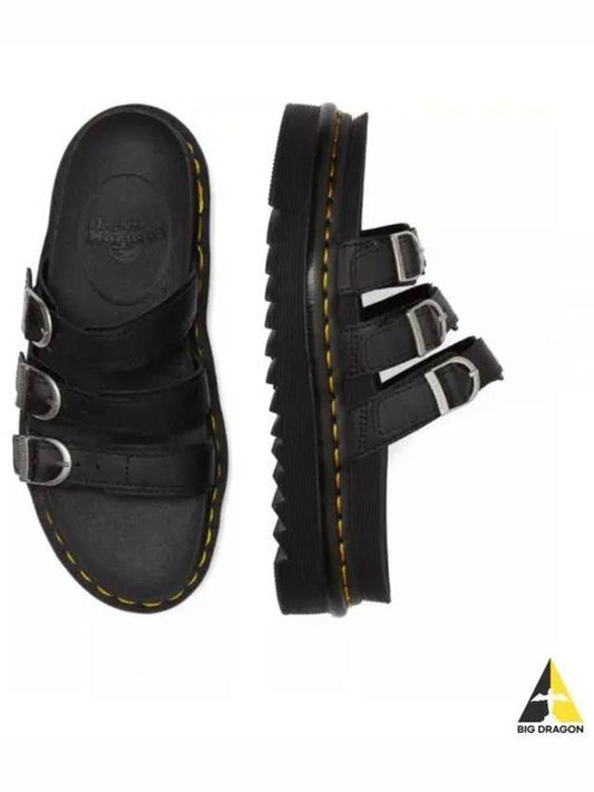 Blaire Leather Slippers Black - DR. MARTENS - BALAAN 2