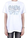 Logo Print Short Sleeve T-Shirt White - GANNI - BALAAN 2