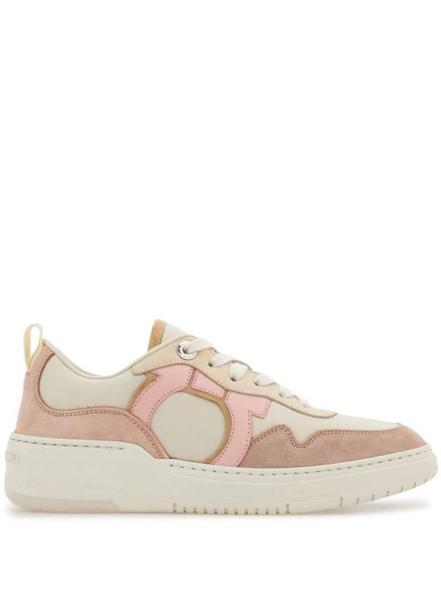 Gancini Leather Low Top Sneakers Pink - SALVATORE FERRAGAMO - BALAAN 2